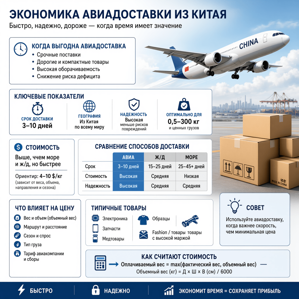 Когда выбирать авиадоставку из Китая