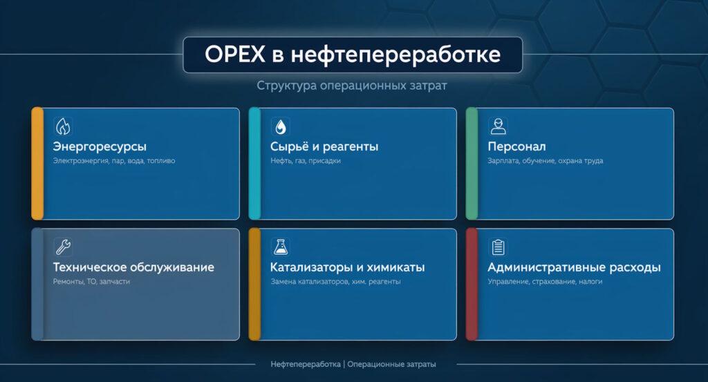 Структура OPEX в нефтепереработке