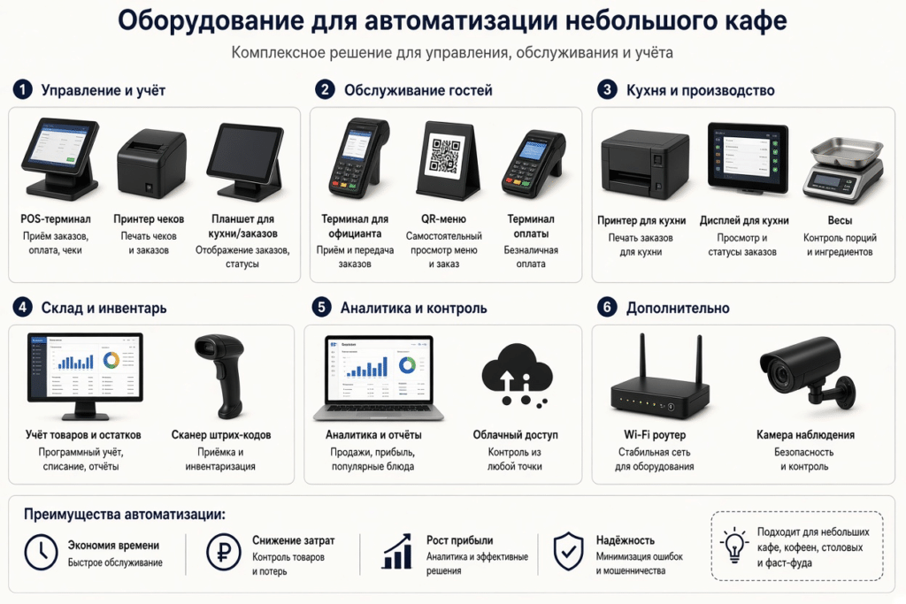 Оборудование для автоматизации небольшого кафе
