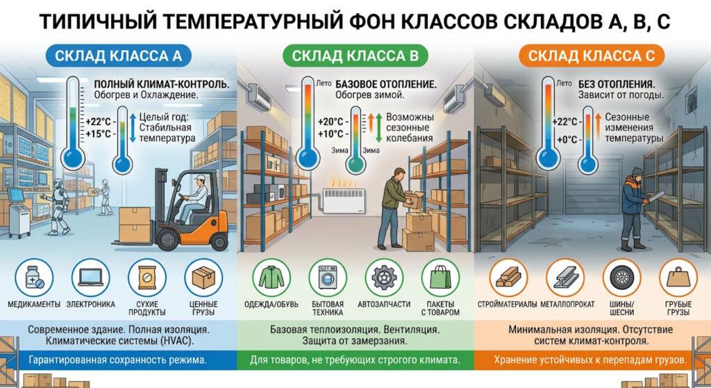 Типичный температурный фон классов