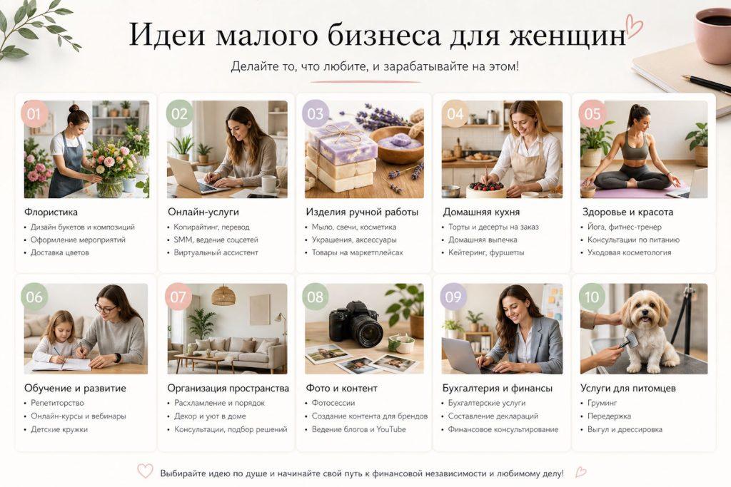 Идеи бизнеса для женщин