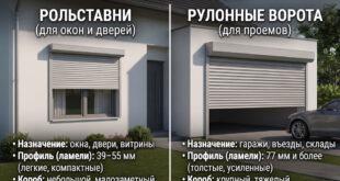 Чем отличаются рольставни от рулонных ворот