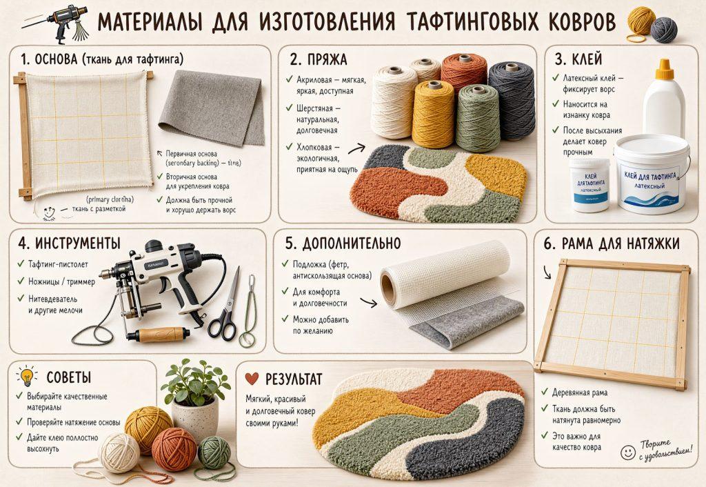 Материалы для изготовления тафтинговых ковров